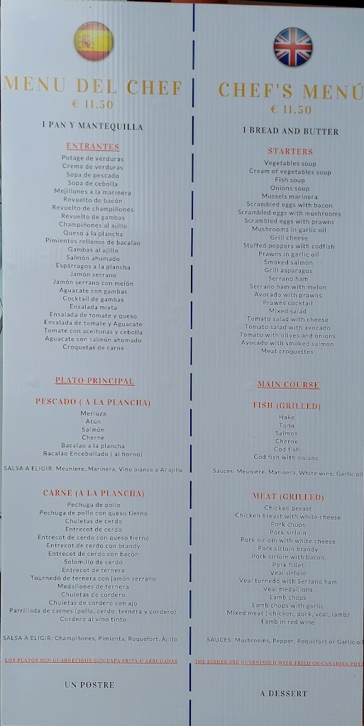 Iberica Restaurante — Carta