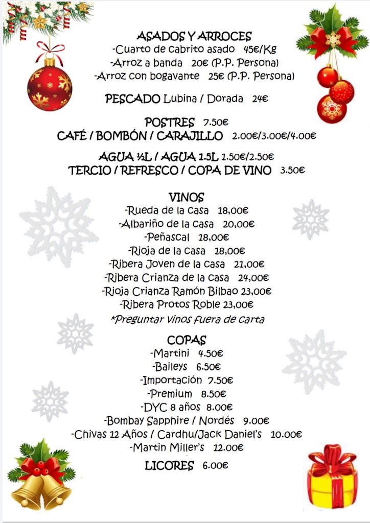 Restaurante La Casona del Pastor — Carta