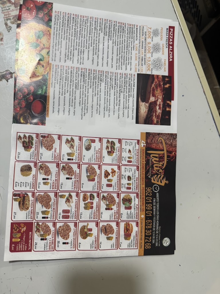 Turk kebab alzira — Carta