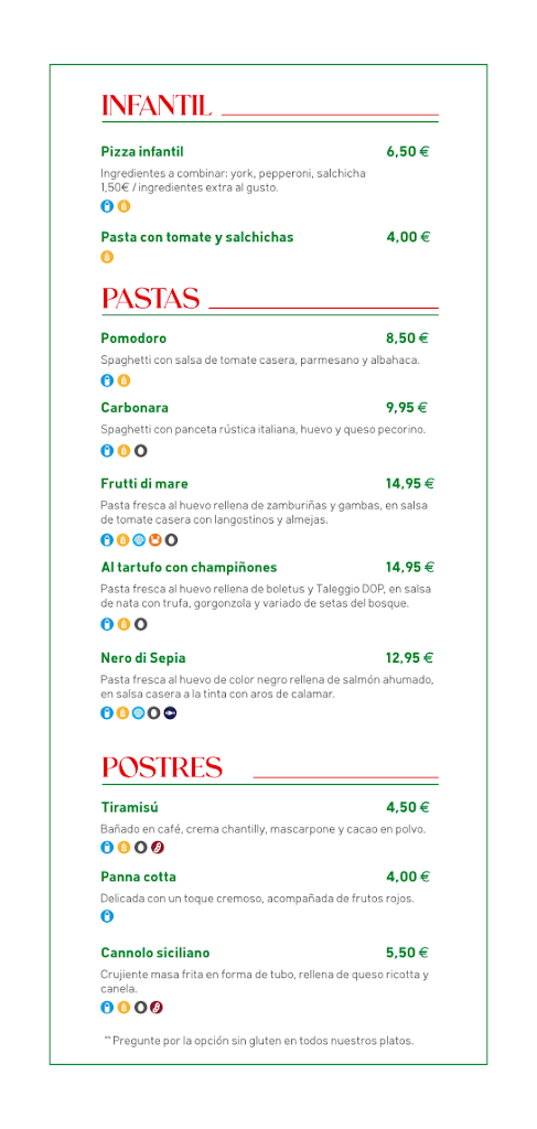 Ristorante Italiano Bellini — Carta