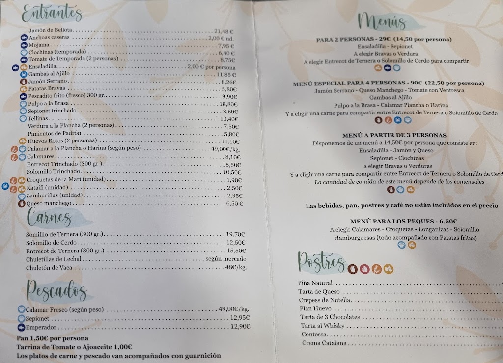Meson Narciso — Carta
