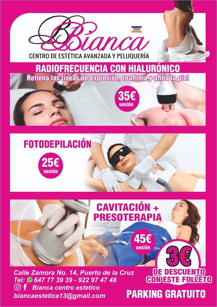 Bianca Centro de Estetica Avanzada y Peluqueria — Carta