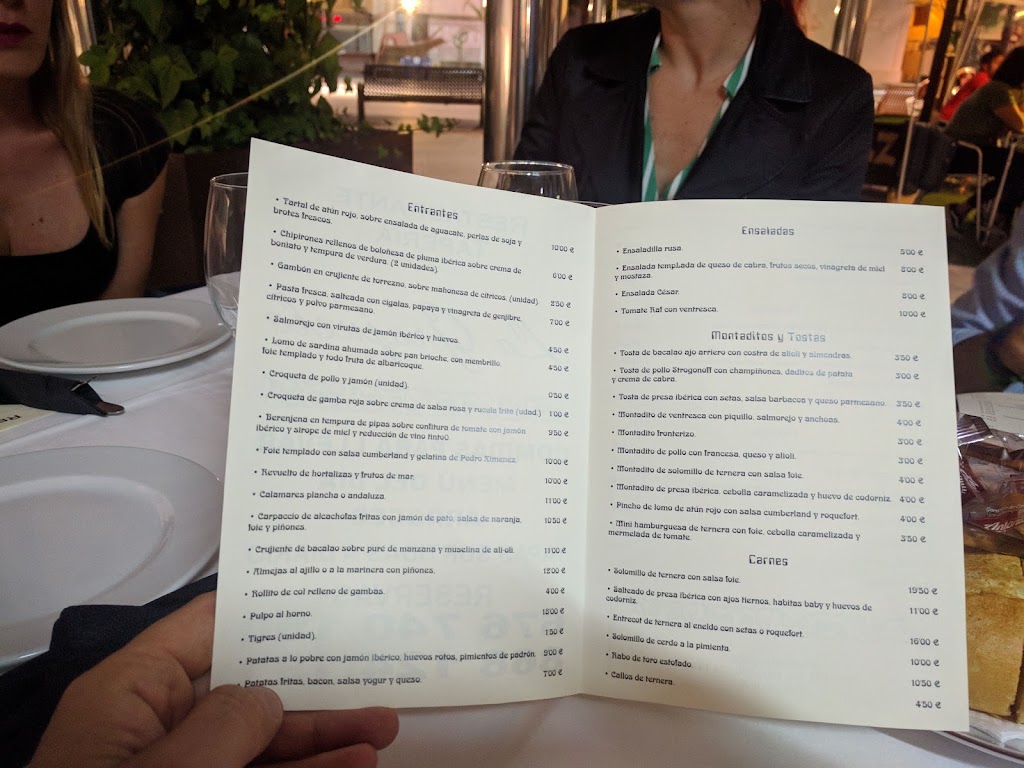 Restaurante La Grajuela — Carta