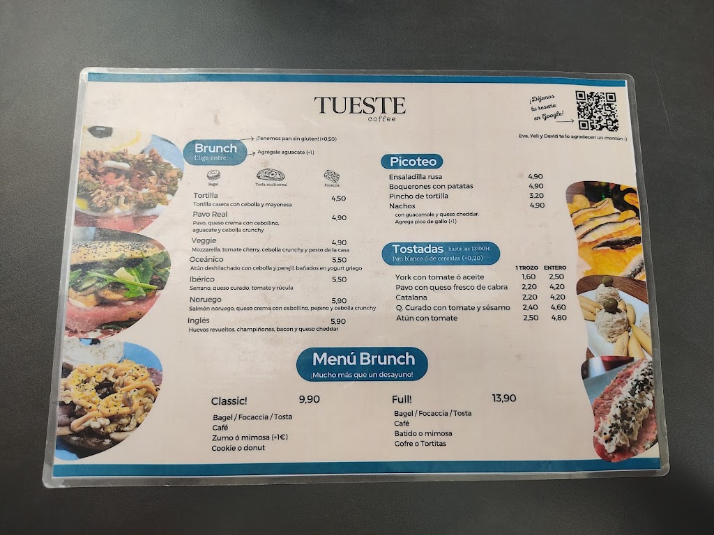 TUESTE Coffee & Brunch | Cafeteria en Elda — Carta