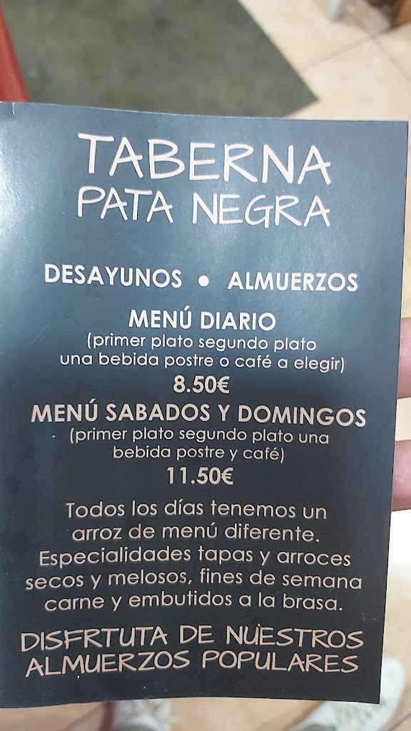 Bar Pata Negra — Carta