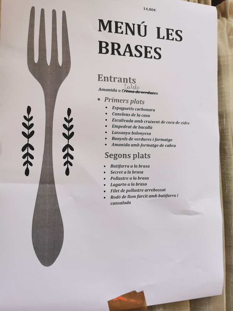 Restaurant Les Brases — Carta