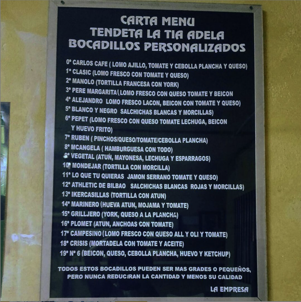 Tendeta La Tia Adela — Del propietario