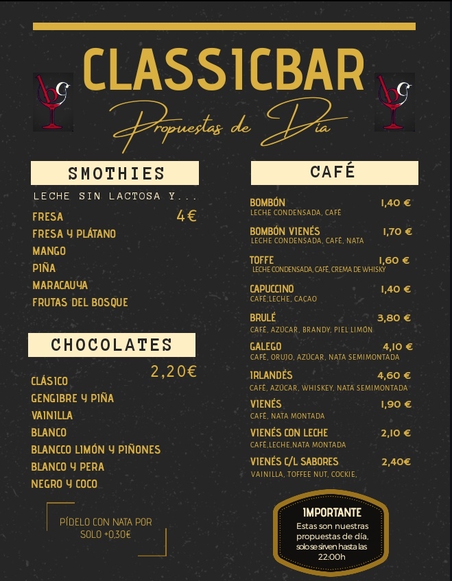 ClassicBar — Carta