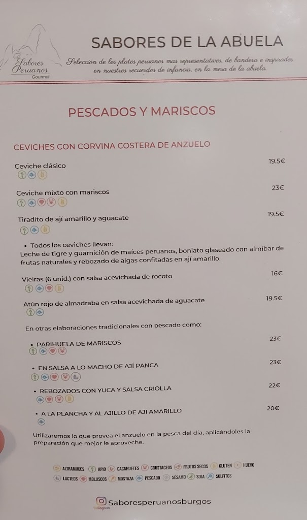 Sabores Peruanos Gourmet — Carta
