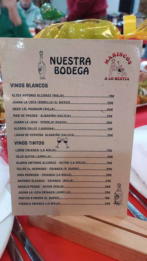 Mariscos a lo Bestia - Lorca | La Pena Restaurante — Carta