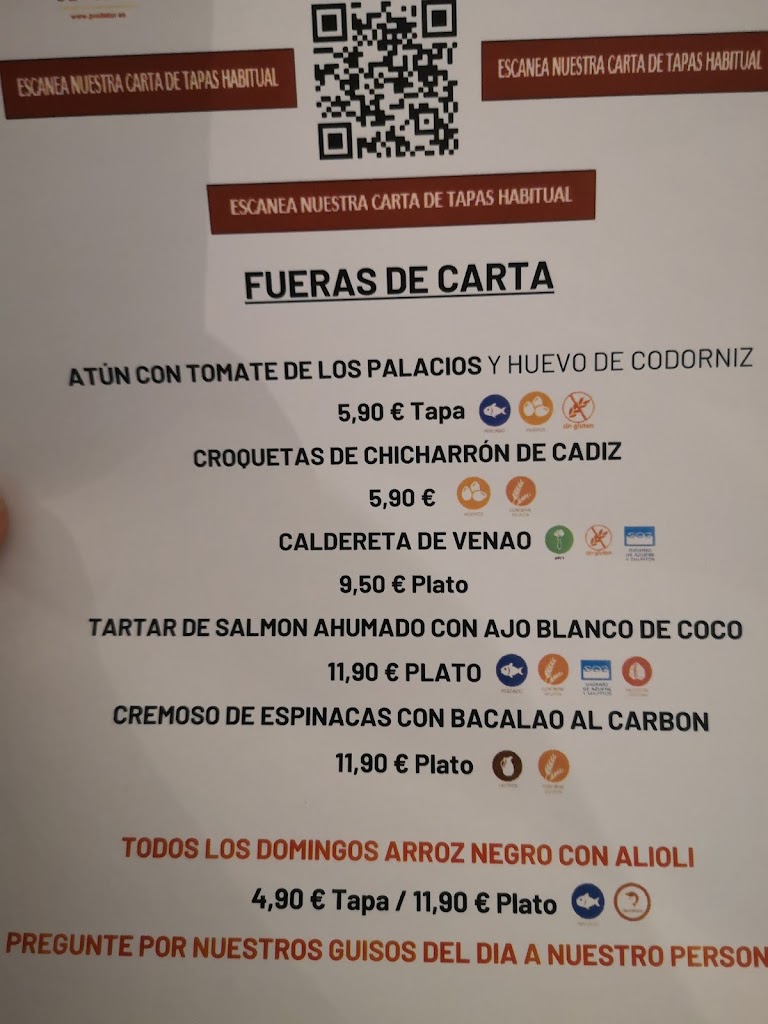 Bar Abaceria La Familia — Carta