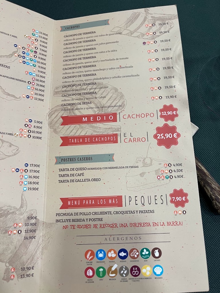 Meson Sidreria El Carro — Carta