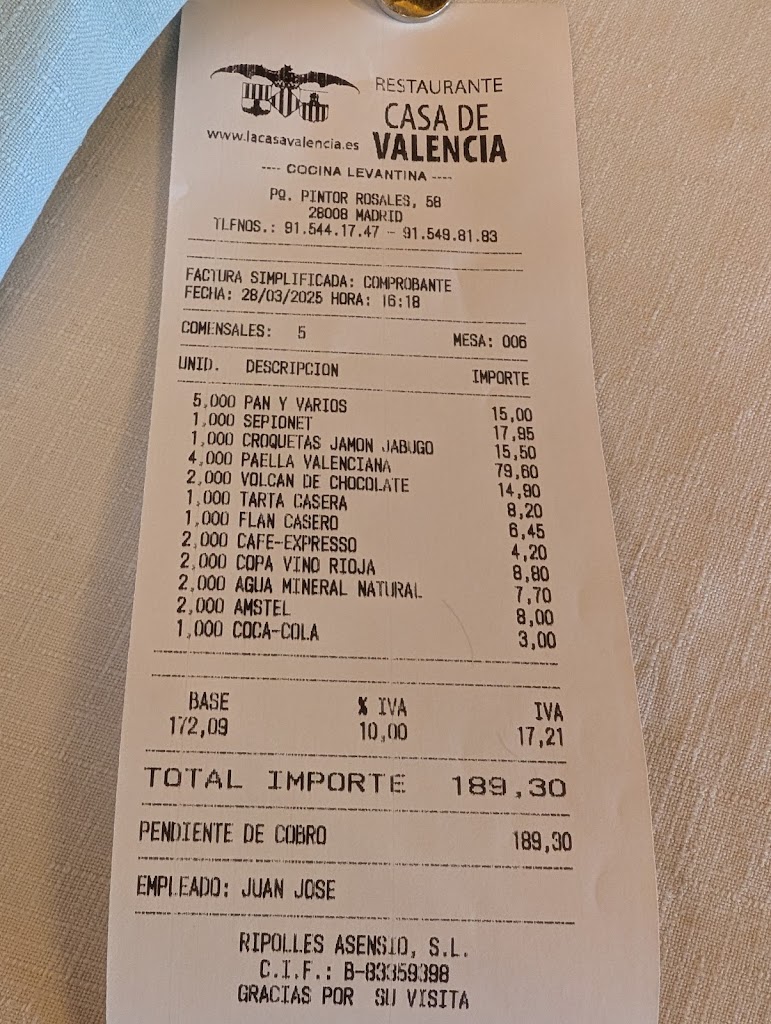 Arroceria Restaurante La Casa de Valencia — Mas recientes