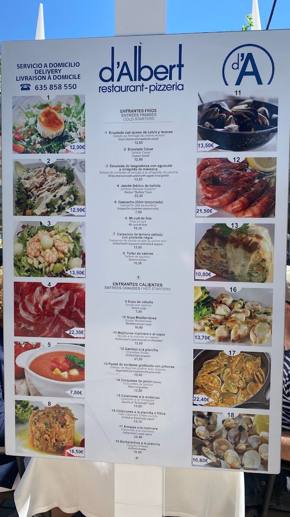 Restaurant d'Albert — Carta