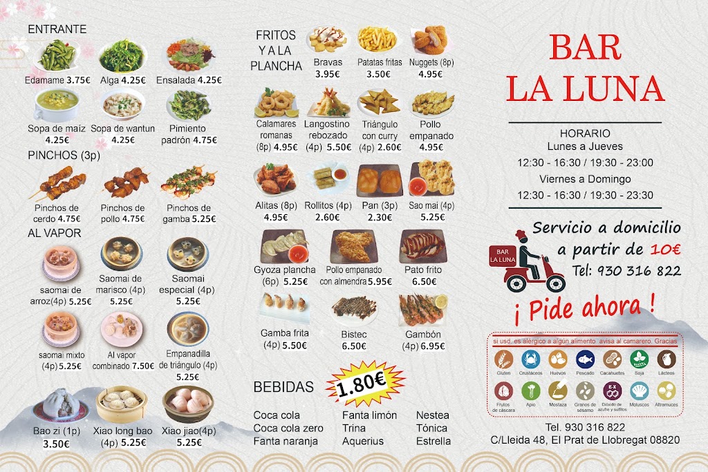 BAR LA LUNA — Carta