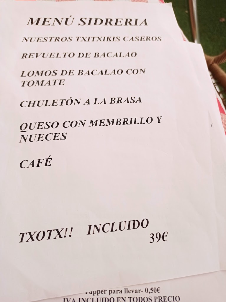 Restaurante Taberna Aldaia — Carta