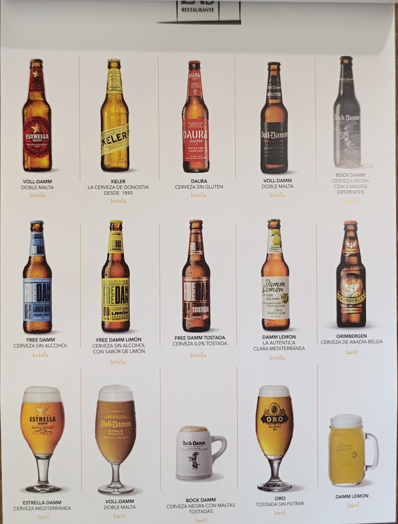 RESTAURANTE CAFETERIA ZAS — Carta