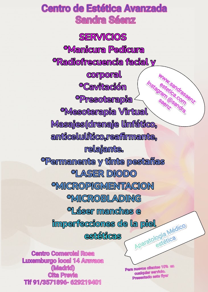 Centro de Belleza Sandra Saenz — Carta