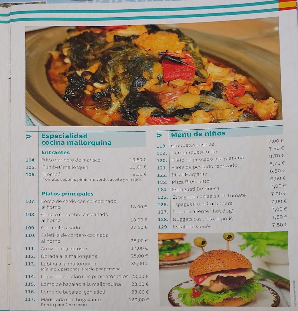 Restaurante Sa Bodega d'es Port — Carta