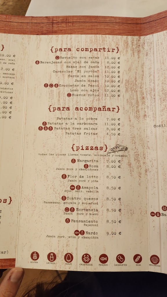 Meson el Porton — Carta