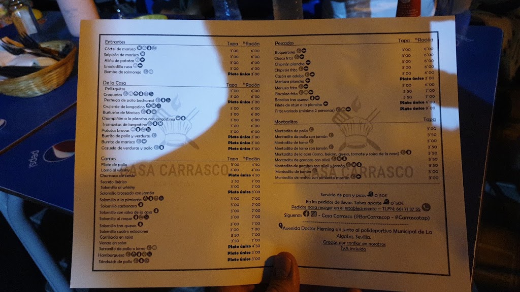Casa Carrasco — Carta
