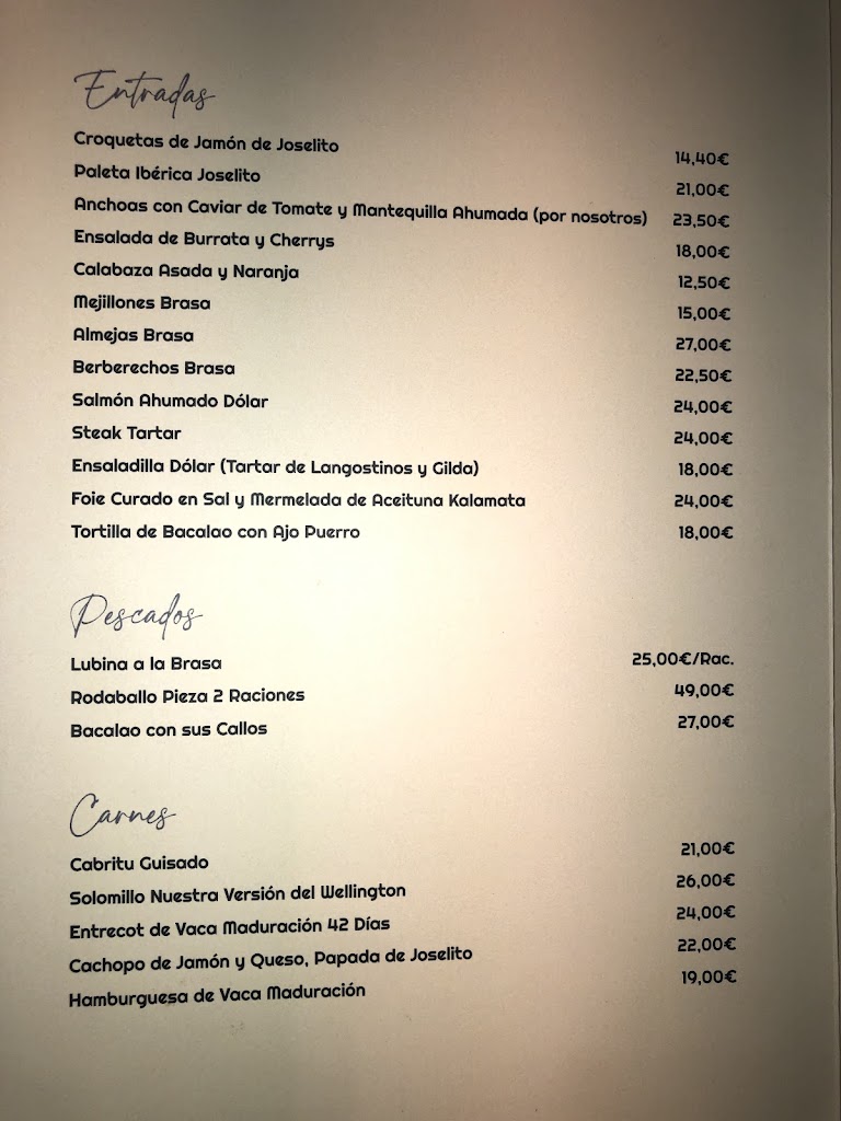 El Dolar — Carta
