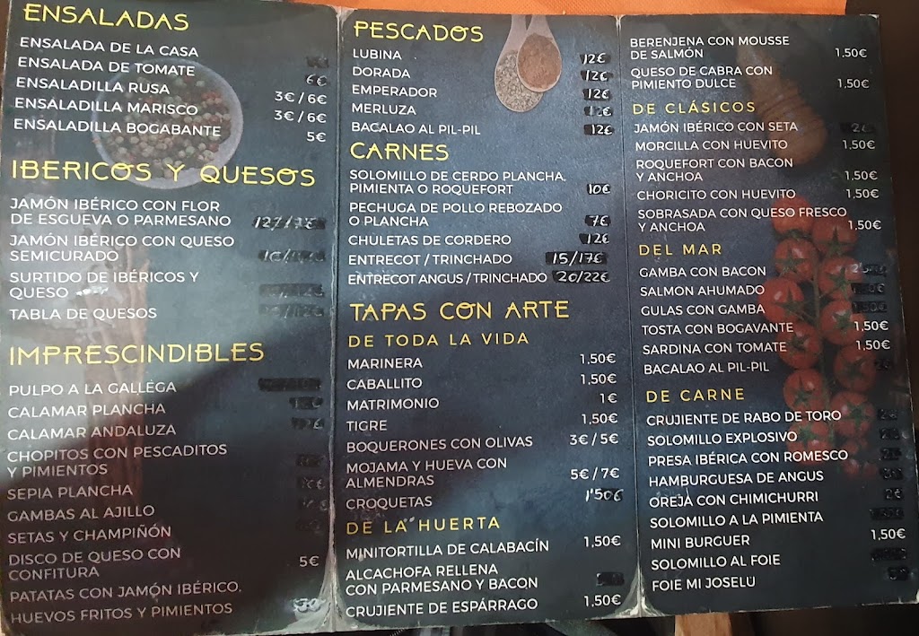 La Taberna de Laso — Carta