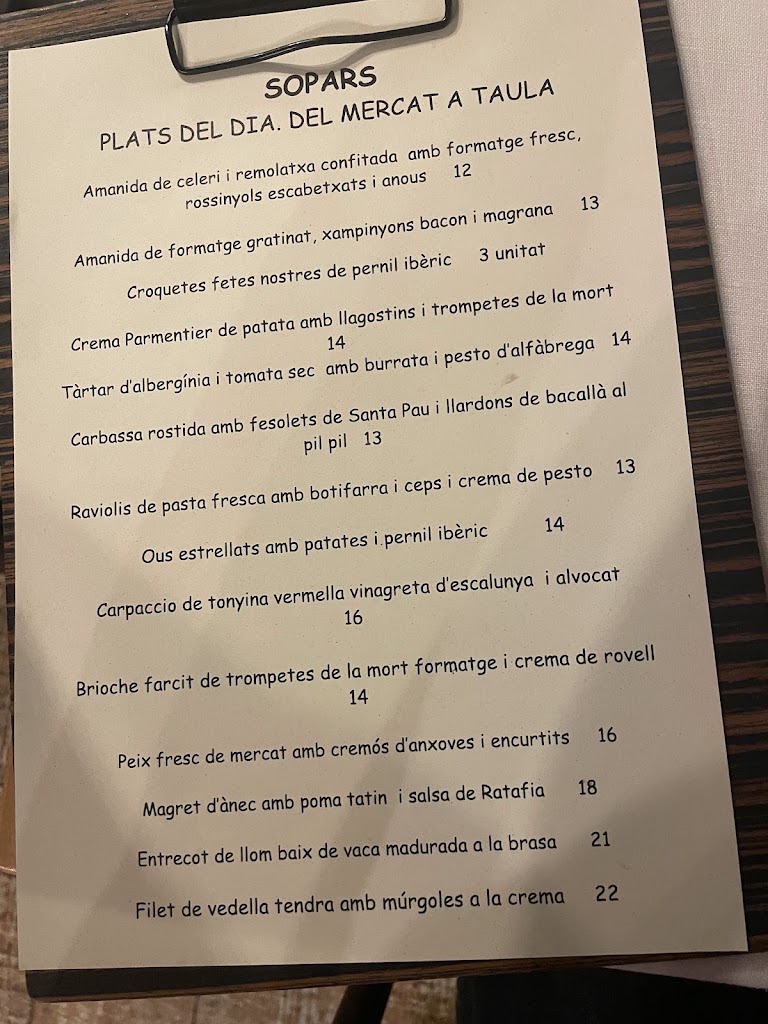 Restaurante Olot | Cafe Europa — Carta