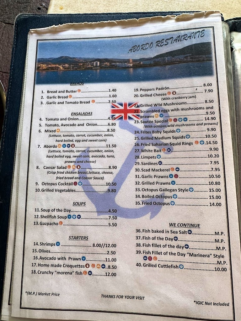 ABORDO Restaurante — Carta