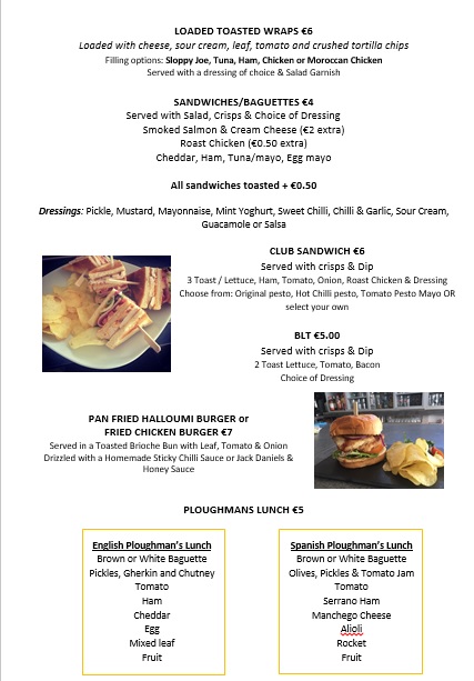 Stars Lounge Bar — Carta