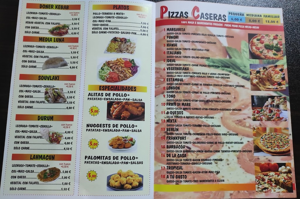 PAK ESTAMBUL KEBAB PIZZERIA — Carta