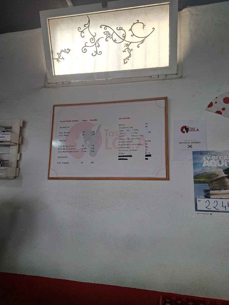 Tasca LOLA — Carta