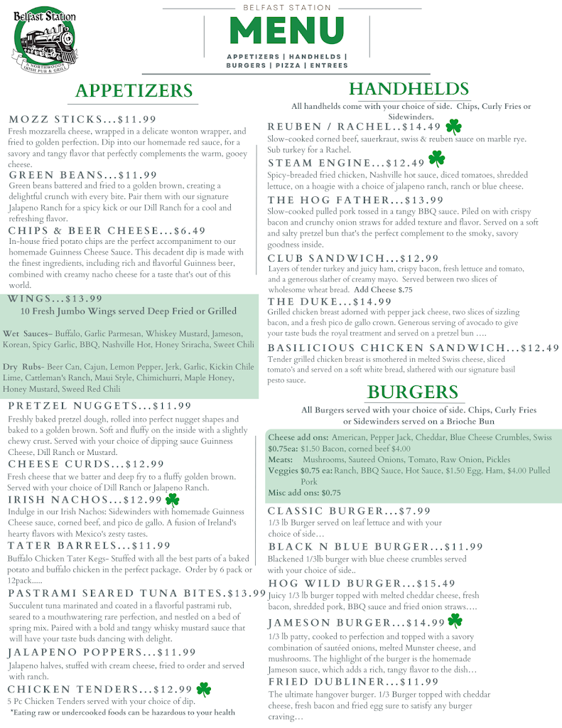  Belfast Station Northwoods Irish Pub & Grill