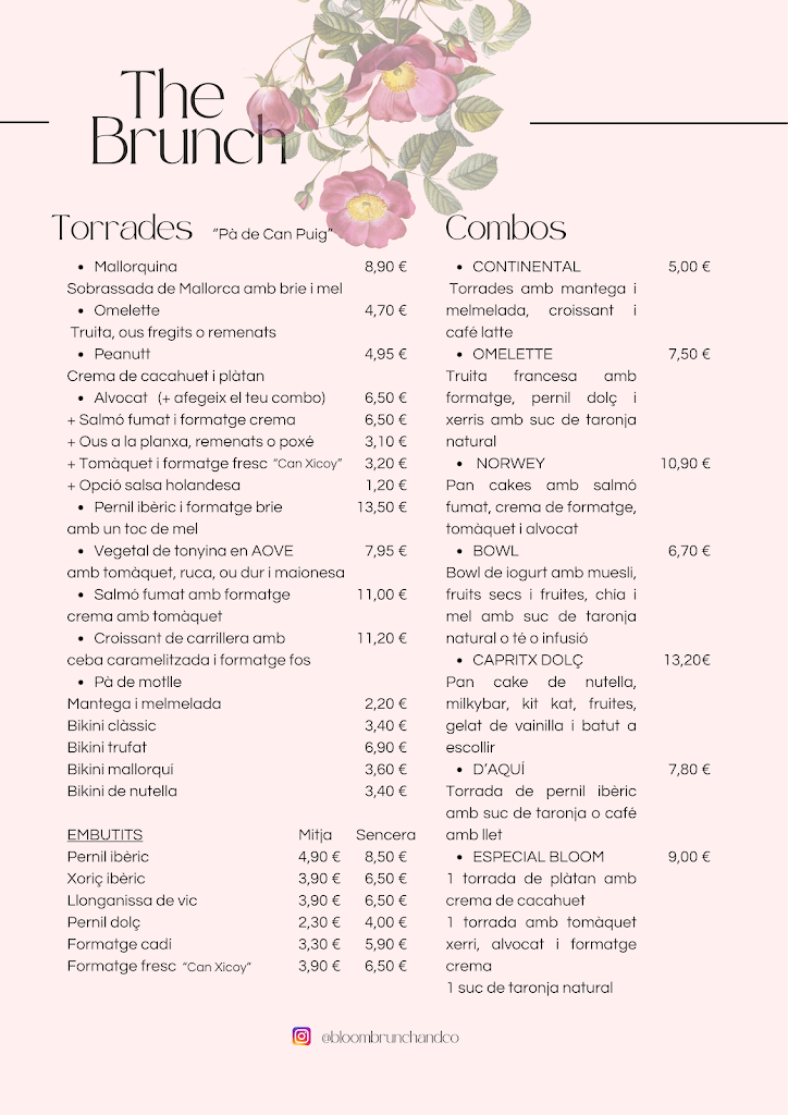 Bloom Brunch&Co — Carta