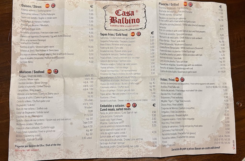 Casa Balbino — Carta