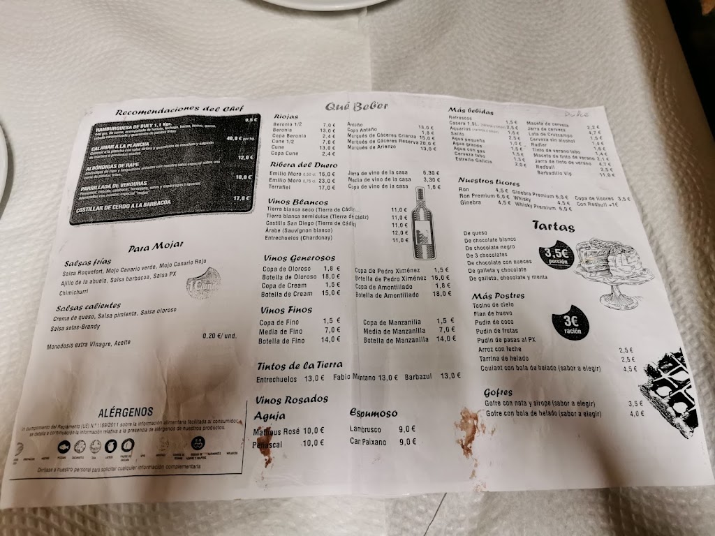 Meson El Rancho Jerez — Carta