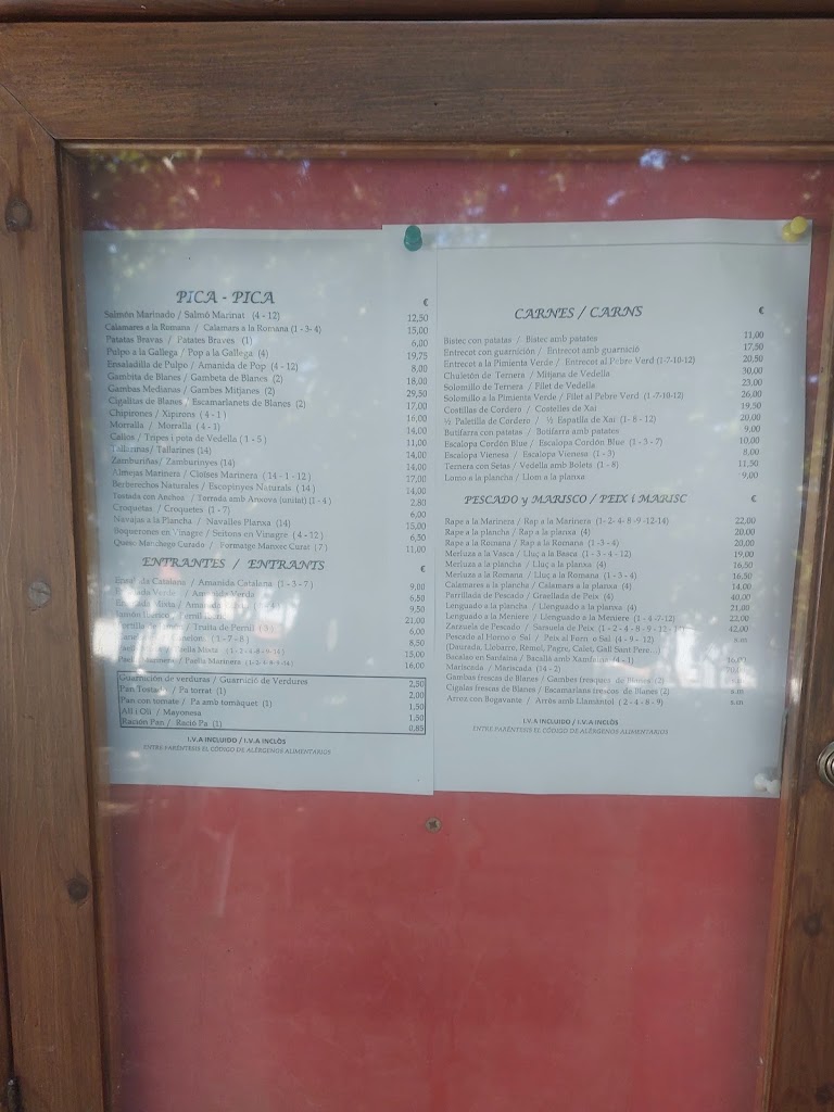 Restaurant Chaves — Carta