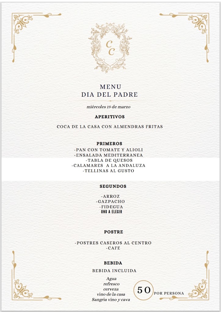 Restaurante Casa Coco — Carta