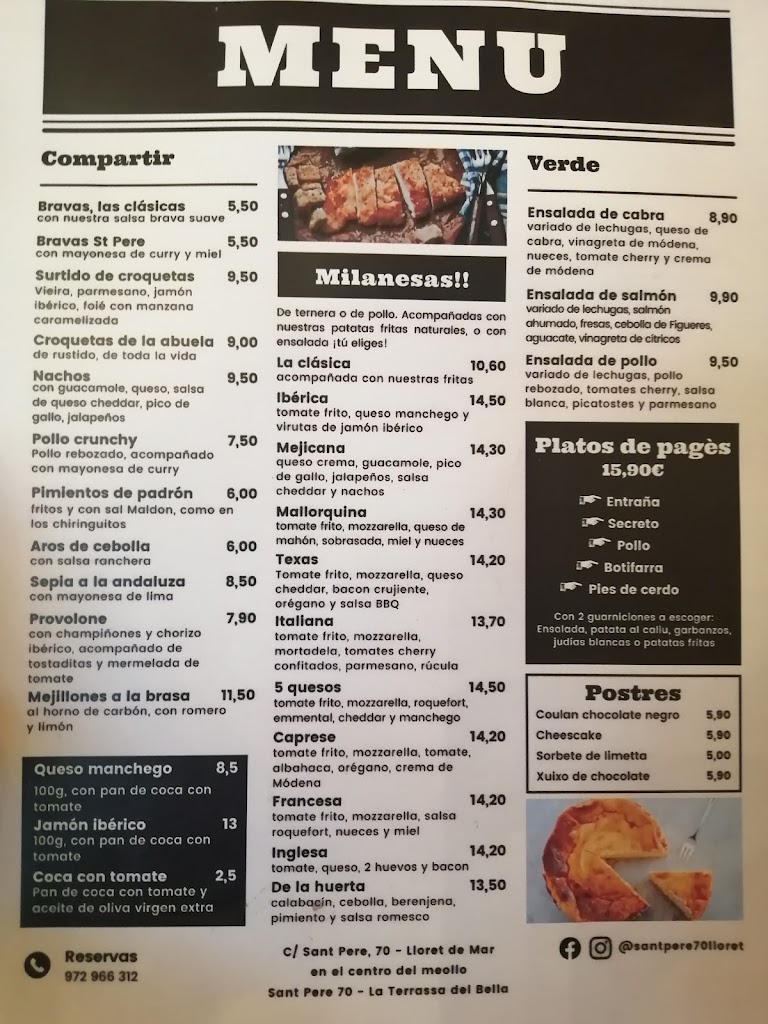 Restaurant Sant Pere 70 — Carta