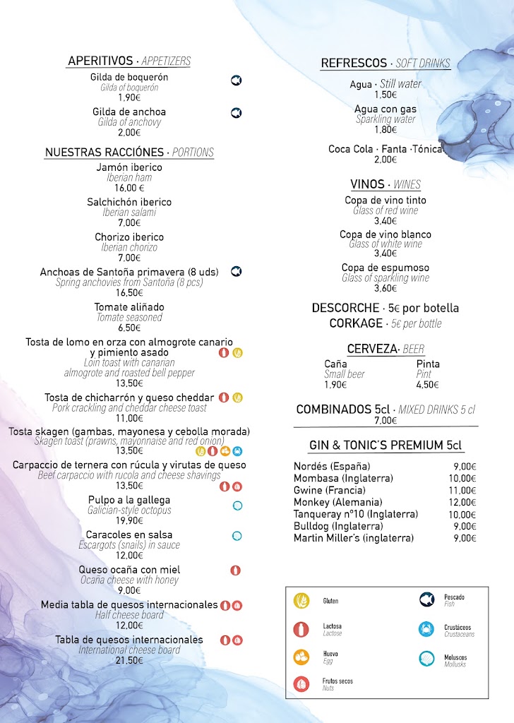 Vinos & Vinilos — Carta