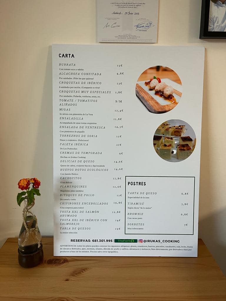 IRUKAS COOKING — Carta