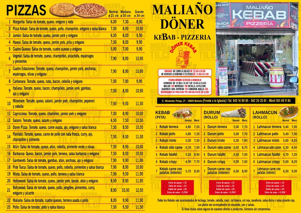 Maliano Doner Kebab Pizzeria — Carta
