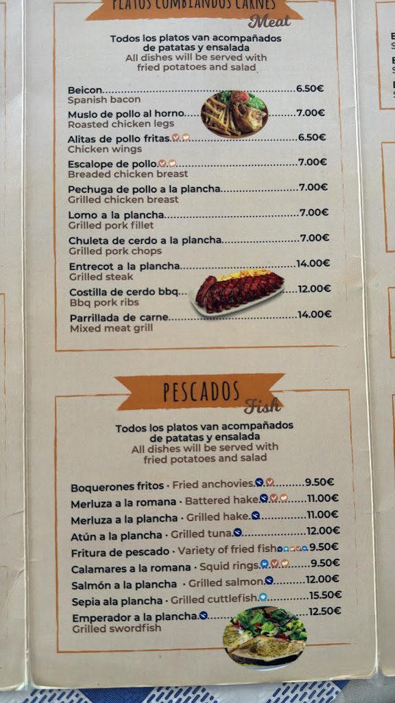 Cerveceria Juanito — Carta