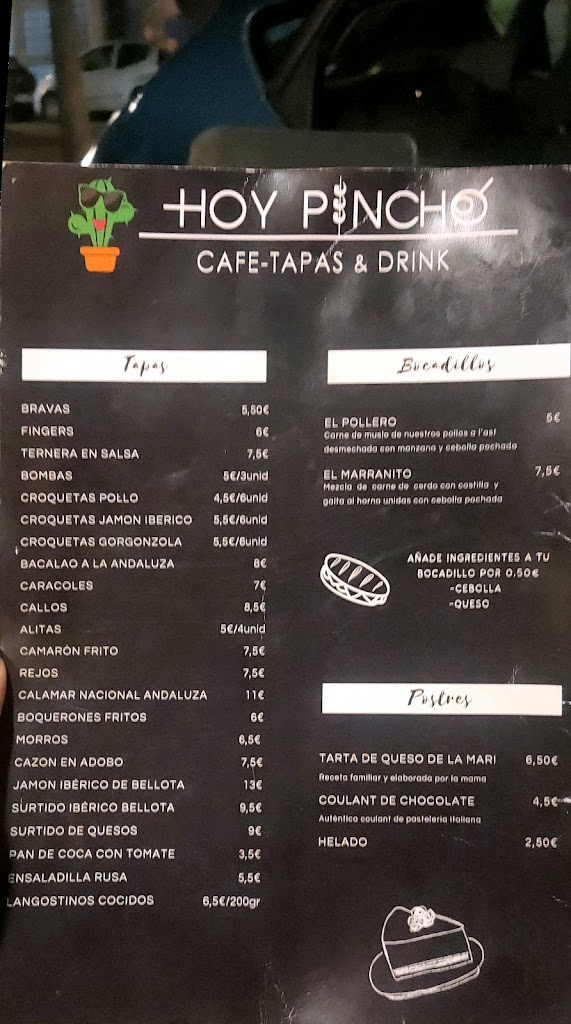 Hoy Pincho — Carta