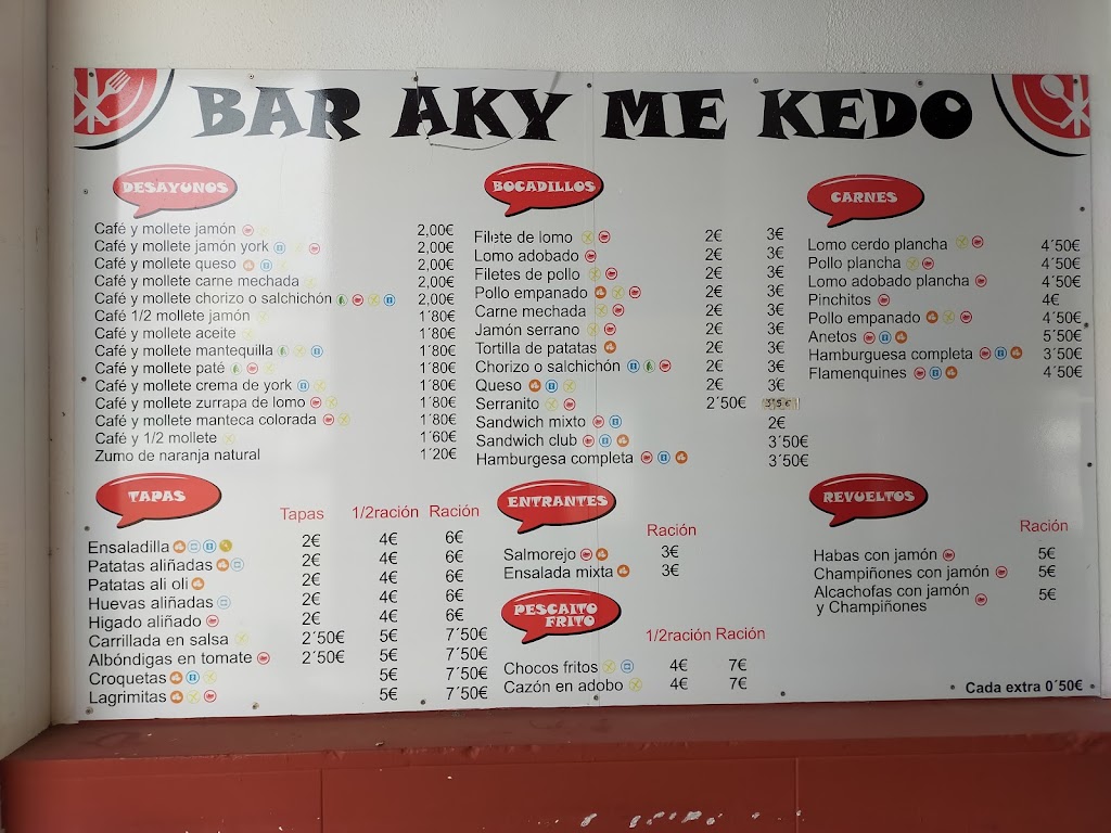 Bar Aky Me Kedo — Carta