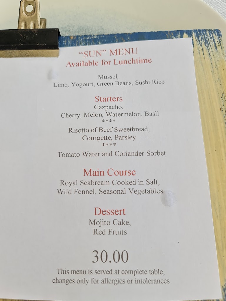 Restaurante Tosca — Carta