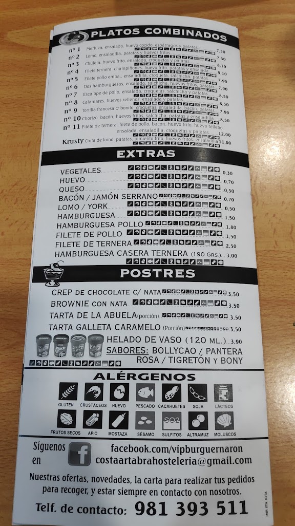 Vip Burguer — Carta