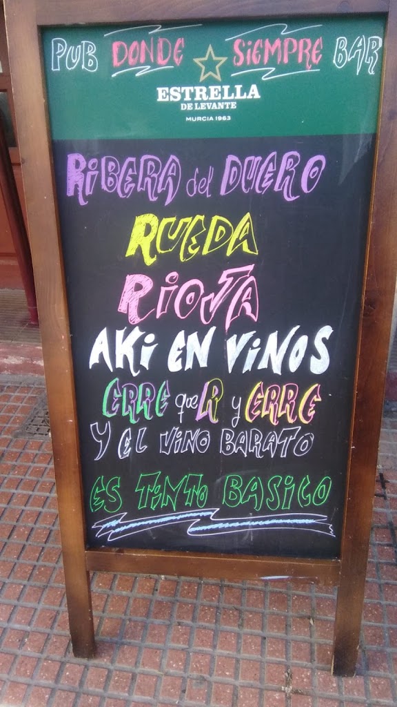 Pub DONDE SIEMPRE Bar — Carta