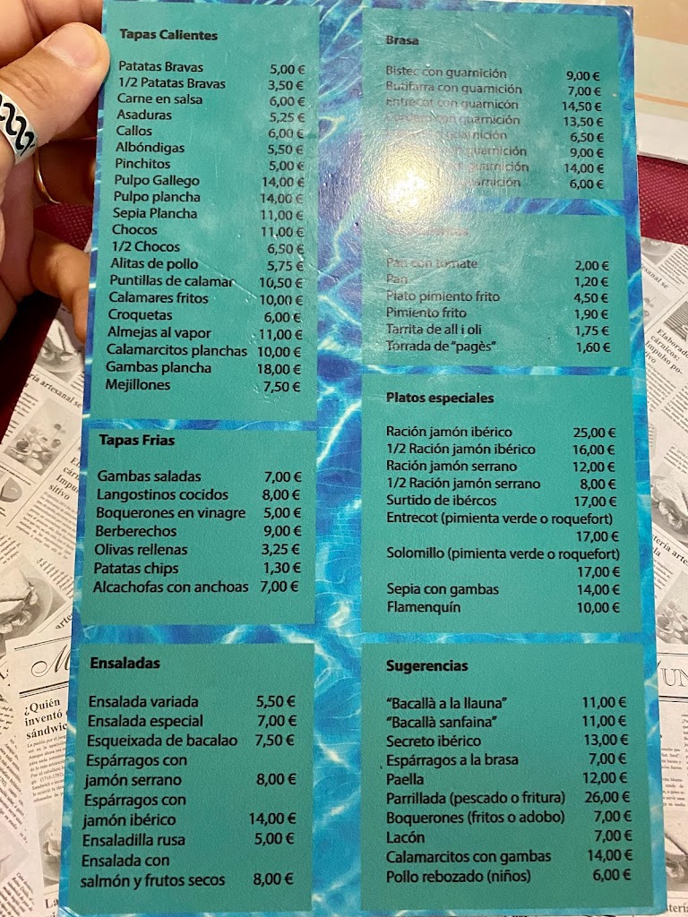La Piscina — Carta