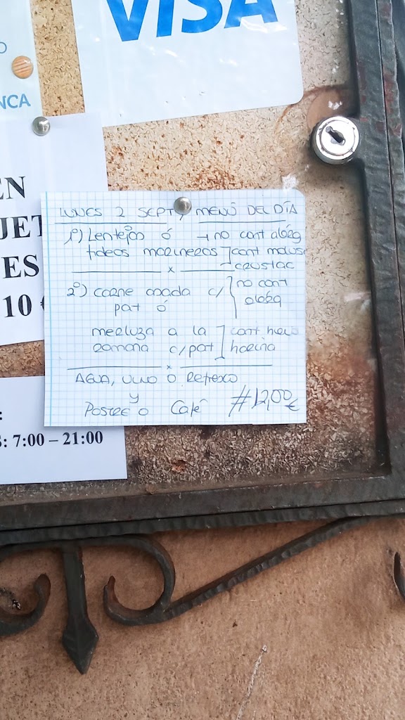 Restaurante Montouto — Carta